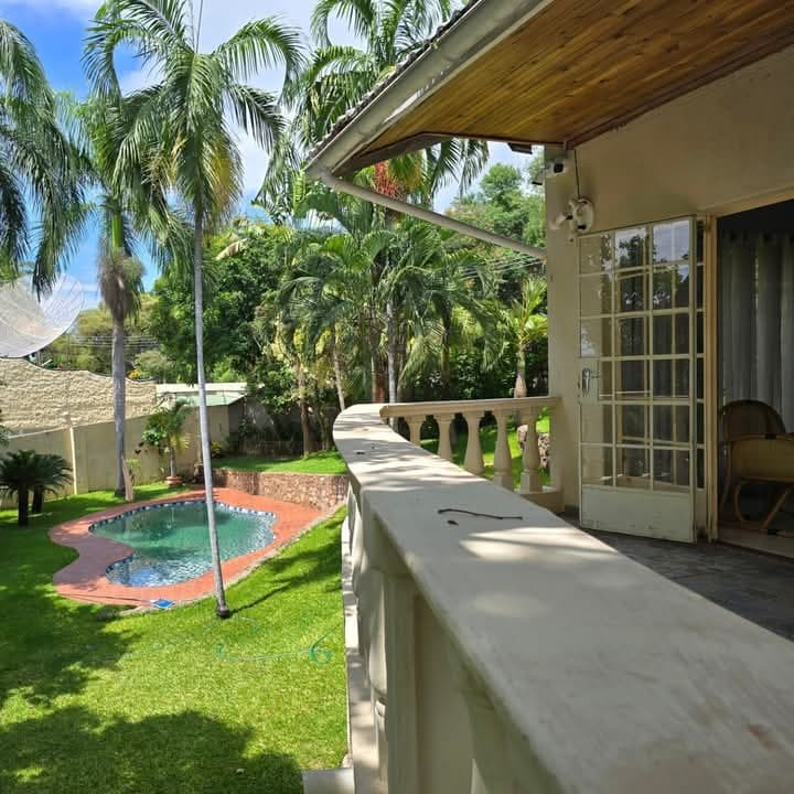 balcony overlooking pool