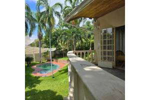 balcony overlooking pool